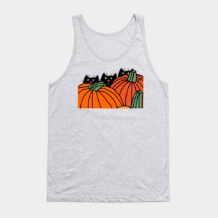 Funny Cats and Pumpkins at Halloween Tank Top